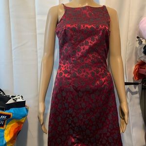my michelle Red Evening Dress!Romantic,Glamour, Floral,Goth? Knee Length,36 Bust